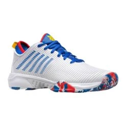 K-Swiss Hypercourt Supreme Men's Tennis Shoe (White/Classic Blue/Berry Red) -Tennipro Store 06615 166.01