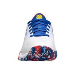 K-Swiss Hypercourt Supreme Men's Tennis Shoe (White/Classic Blue/Berry Red) -Tennipro Store 06615 166.02