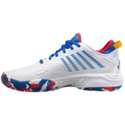 K-Swiss Hypercourt Supreme Men's Tennis Shoe (White/Classic Blue/Berry Red) -Tennipro Store 06615 166.04