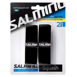 Salming Squash X3M H20 Drain Replacement Grip 2 Pack (Black)