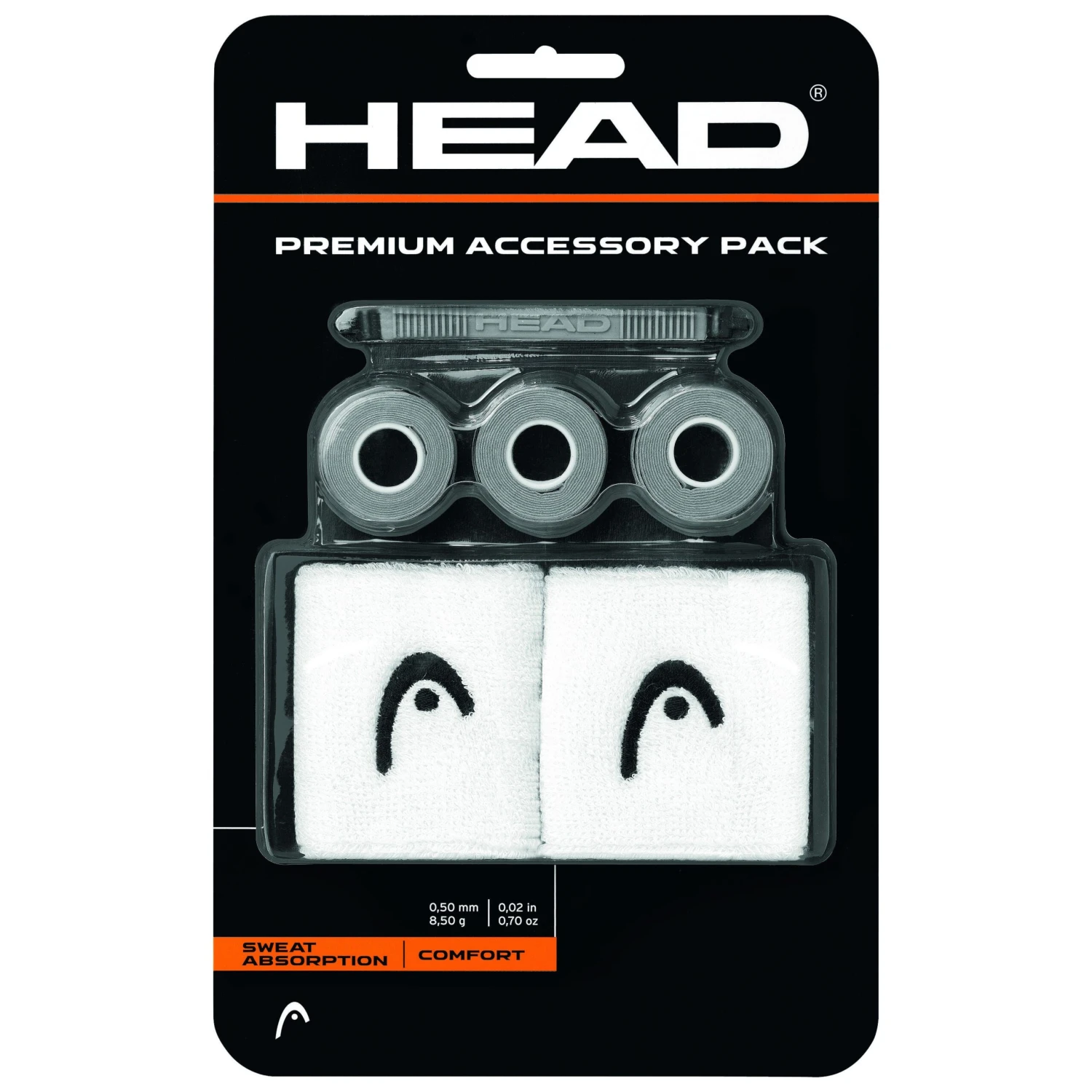 Head Premium Tennis Accessory Pack (Grey/White) 3 Head Premium Tennis Accessory Pack (Grey/White)