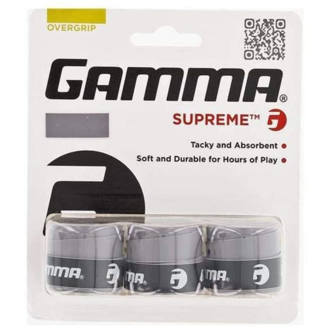 Gamma Supreme Overgrip 3 Pack (Grey) 3 Gamma Supreme Overgrip 3 Pack (Grey)