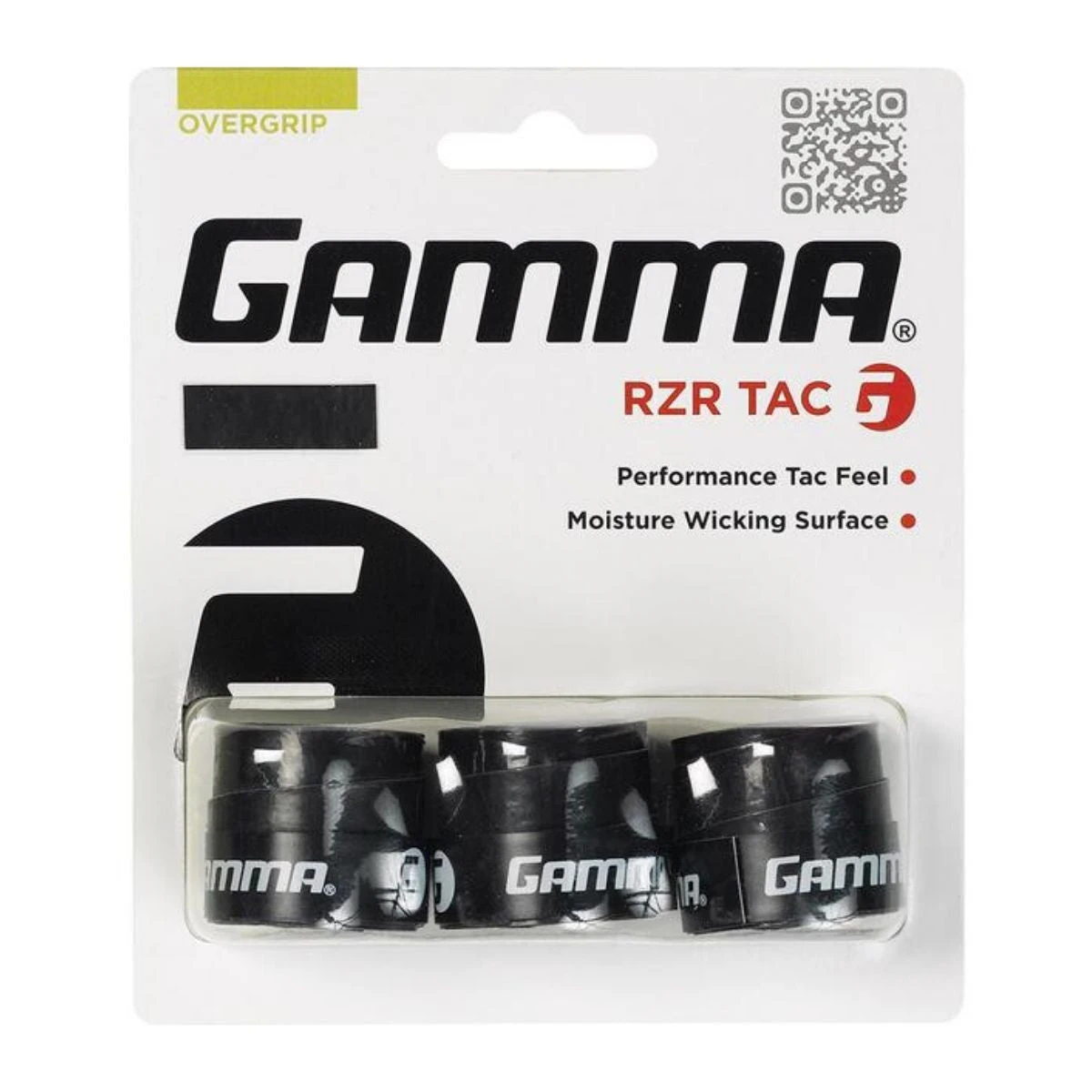 Gamma RZR Tac Overgrip 3 Pack (Black) 3 Gamma RZR Tac Overgrip 3 Pack (Black)