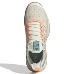Adidas Adizero Ubersonic 4 Parley Women's Tennis Shoes (White/Beam Orange) 11 Adidas Adizero Ubersonic 4 Parley Women's Tennis Shoes (White/Beam Orange) -Tennipro Store GX9624 3 FOOTWEAR Photography TopPortraitView white