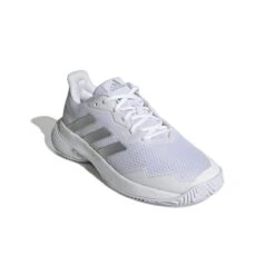 Adidas CourtJam Control Women's Tennis Shoe (White/Silver) -Tennipro Store GY1334 6 FOOTWEAR Photography FrontLateralTopView white