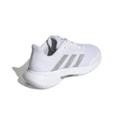 Adidas CourtJam Control Women's Tennis Shoe (White/Silver) -Tennipro Store GY1334 7 FOOTWEAR Photography BackLateralTopView white