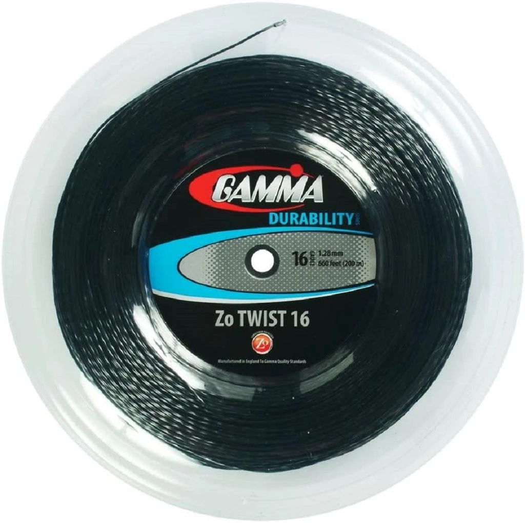 Gamma Zo Twist 16/1.28 Tennis String Reel (Black) 3 Gamma Zo Twist 16/1.28 Tennis String Reel (Black)