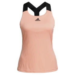 Adidas Women's Tennis Primeblue Aeroknit Y-Tank Top (Ambient Blush) -Tennipro Store H31426 APP photo front center white