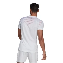 Adidas Men's Melbourne FreeLift Printed Top (White/Red) 12 Adidas Men's Melbourne FreeLift Printed Top (White/Red) -Tennipro Store HA3344 APP on model back white