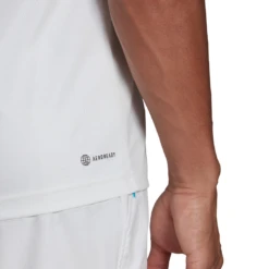 Adidas Men's Melbourne FreeLift Printed Top (White/Red) 16 Adidas Men's Melbourne FreeLift Printed Top (White/Red) -Tennipro Store HA3344 APP on model detail 3 white