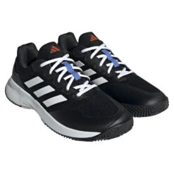 Adidas GameCourt 2 Men's Tennis Shoe (Black/White) -Tennipro Store HQ8478 6 FOOTWEAR Photography FrontLateralTopView transparent