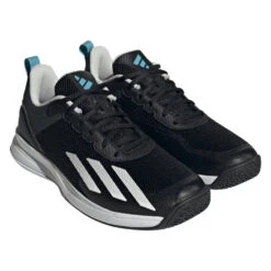 Adidas Courtflash Speed Men's Tennis Shoe (Black/White) -Tennipro Store HQ8482 6 FOOTWEAR Photography FrontLateralTopView transparent