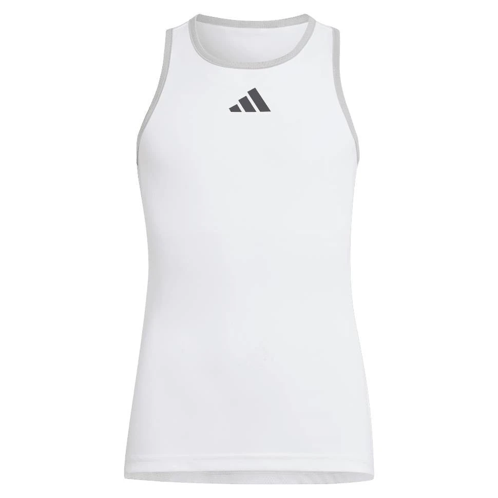 Adidas Girl's Club Tank Top (White) 3 Adidas Girl's Club Tank Top (White)