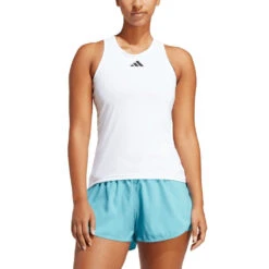 Adidas Women's Club Tank Top (White) -Tennipro Store HZ4282 4 APPAREL OnModel FrontView transparent