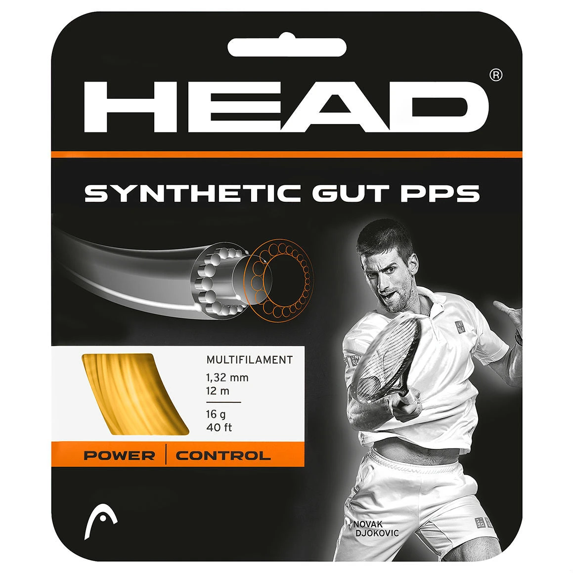 Head Synthetic Gut 16/1.30 PPS Tennis String (Gold) 3 Head Synthetic Gut 16/1.30 PPS Tennis String (Gold)