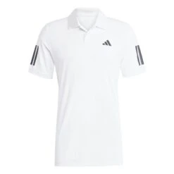 Adidas Men's 3 Stripes Club Polo Top (White) 13 Adidas Men's 3 Stripes Club Polo Top (White) -Tennipro Store JE0412 1 APPAREL Photography FrontCenterView transparent