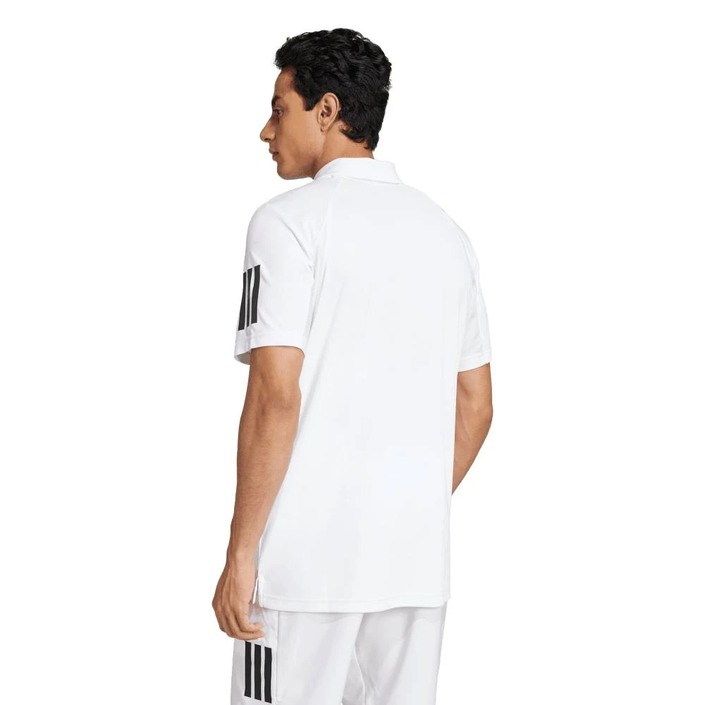 Adidas Men's 3 Stripes Club Polo Top (White) 4 Adidas Men's 3 Stripes Club Polo Top (White) - Image 2