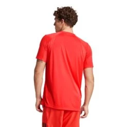 Adidas Men’s Club 3 Stripe Climacool Top (Semi Lucid Red) -Tennipro Store JG0980 5 APPAREL OnModel BackView transparent 1