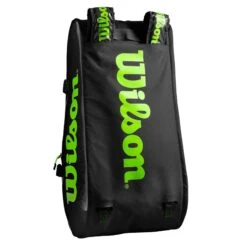 Wilson Super Tour 15 Pack Racquet Bag (Black/Green) 17 Wilson Super Tour 15 Pack Racquet Bag (Black/Green) -Tennipro Store WR8004101001 Super Tour 3 Comp BKGR Removable Straps Detail2