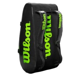 Wilson Super Tour 15 Pack Racquet Bag (Black/Green) 15 Wilson Super Tour 15 Pack Racquet Bag (Black/Green) -Tennipro Store WR8004101001 Super Tour 3 Comp BKGR Stand Up