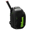Wilson Super Tour Backpack Racquet Bag (Black/Green) -Tennipro Store WR8004301001 Super Tour Backpack BKGR Front wRackets