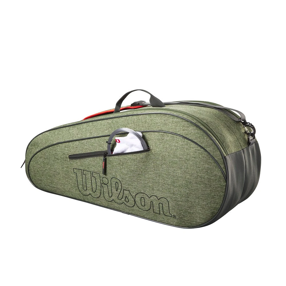 Wilson Team 6 Pack Racquet Bag (Heather Green) 3 Wilson Team 6 Pack Racquet Bag (Heather Green)
