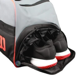 Wilson Clash Duffel Large Racquet Bag (Grey/Black/Infrared) 17 Wilson Clash Duffel Large Racquet Bag (Grey/Black/Infrared) -Tennipro Store WilsonClashDuffel 3