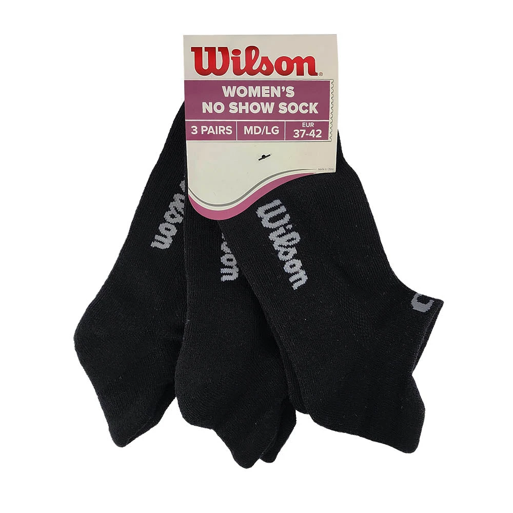 Wilson Women's No Show Socks 3 Pack (Black) 6 Wilson Women's No Show Socks 3 Pack (Black) - Image 4