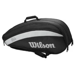 Wilson RF Team Federer 6 Pack Racquet Bag (Black/White)
