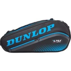 Dunlop PSA 12 Racquet Squash Bag (Black/Blue) -Tennipro Store dunlop psa squash 12 rkt bag black blue side 480x480 da62cfcd aa59 4983 a873 aec2149635a5