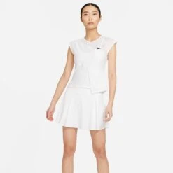 Nike Women's Dri-FIT ADV Slam Tank Top (White/Black) -Tennipro Store nikecourt dri fit adv slam tennis top mXSrTv bc41f075 2527 431e a34f 7d3271a22cc3