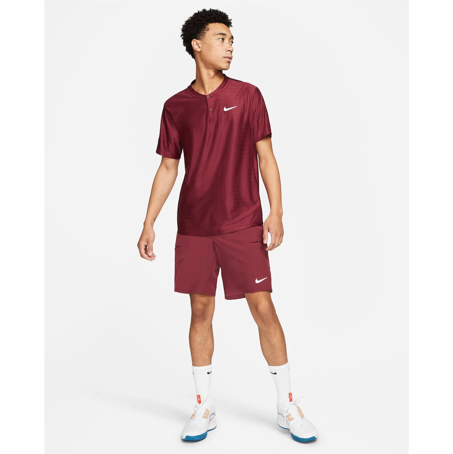 Nike Men's Dri-FIT Advantage Polo (Beetroot/White) 4 Nike Men's Dri-FIT Advantage Polo (Beetroot/White) - Image 2