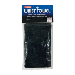 Tourna Wrist Towel 6" Extra Wide Wristband (Black)