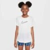 Nike Girl's Dri-FIT One Fitted Top (White/Black)