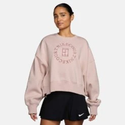 Nike Women's Phoenix Over-Oversized Crew Heritage II Freece (Silt Red)